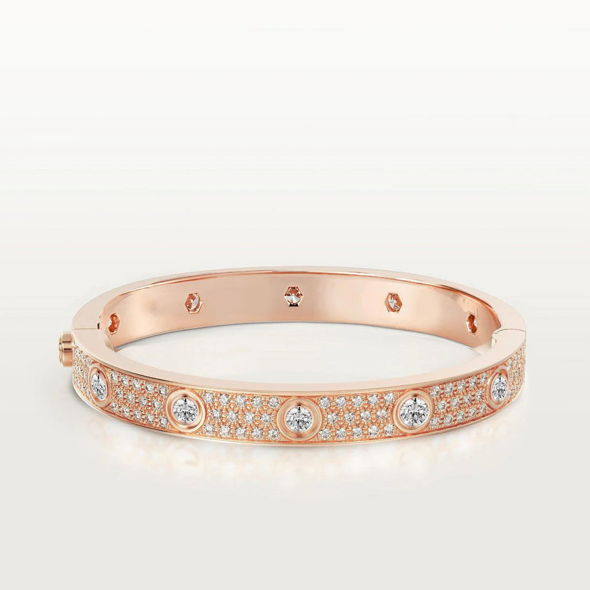 LOVE bracelet, classic model, rose gold, diamonds