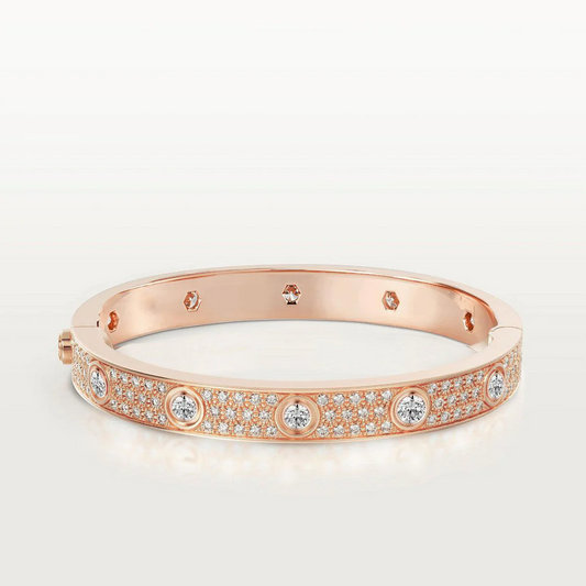 LOVE bracelet, classic model, rose gold, diamonds