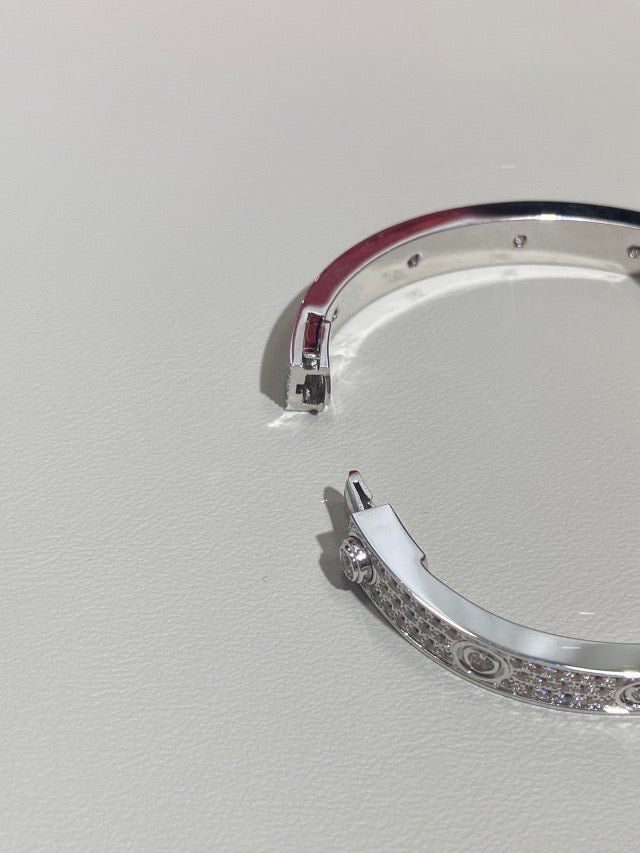 LOVE bracelet, classic model, white gold, diamonds