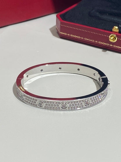 LOVE bracelet, classic model, white gold, diamonds