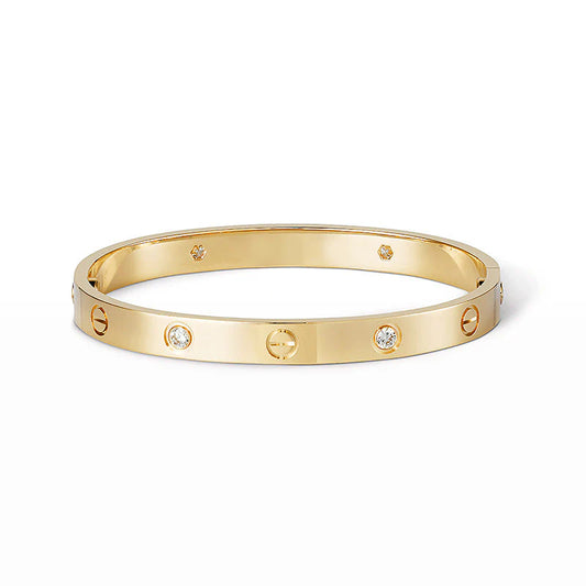 LOVE bracelet, classic model, yellow gold, 4 diamonds