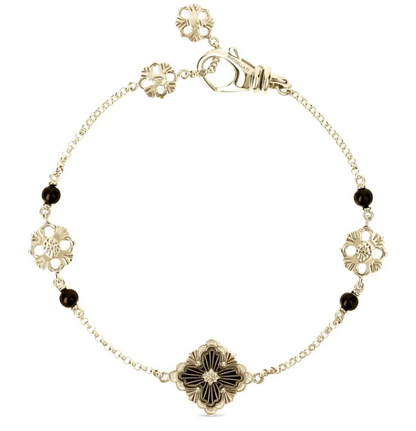 Opera tulle yellow gold bracelet with onyx