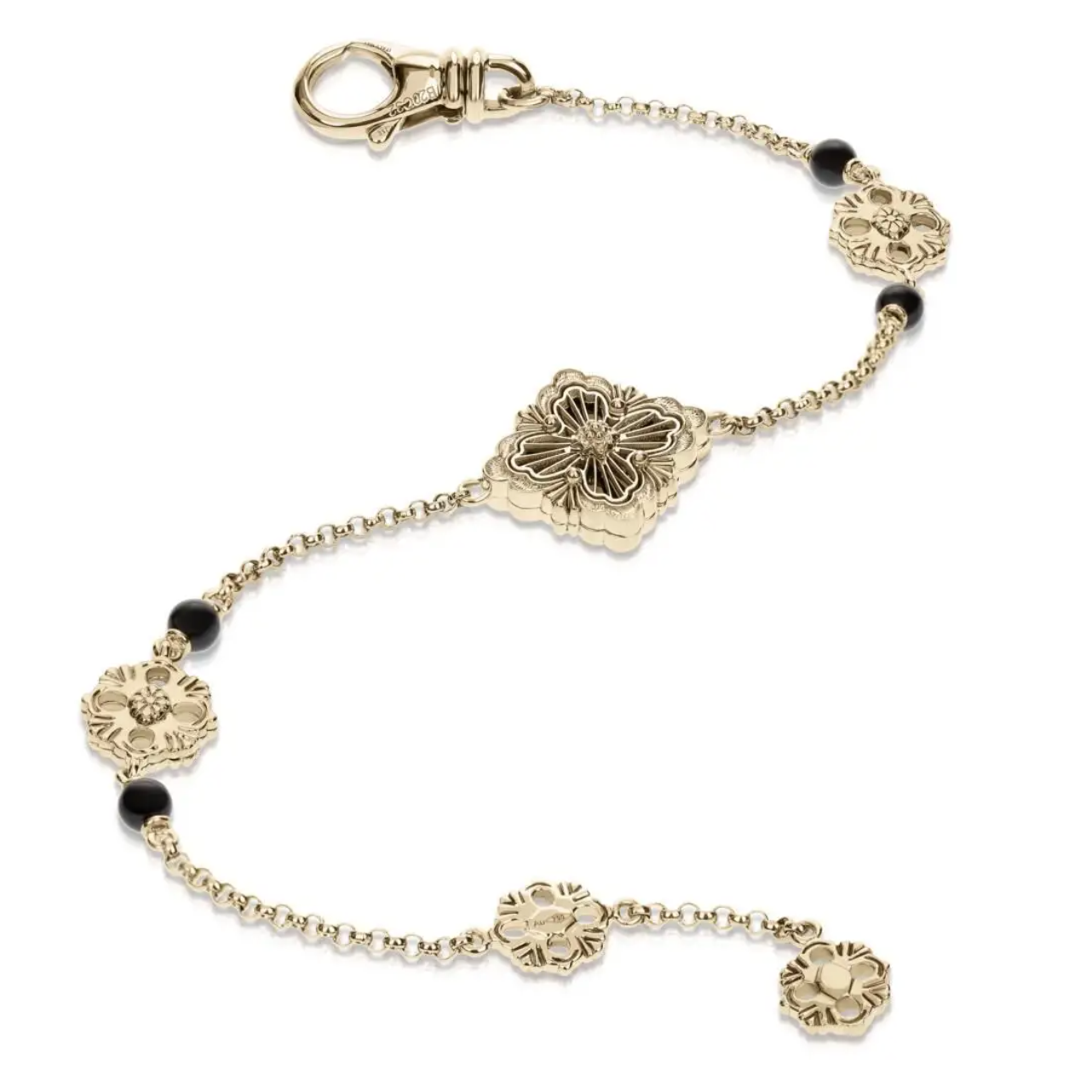 Opera tulle yellow gold bracelet with onyx