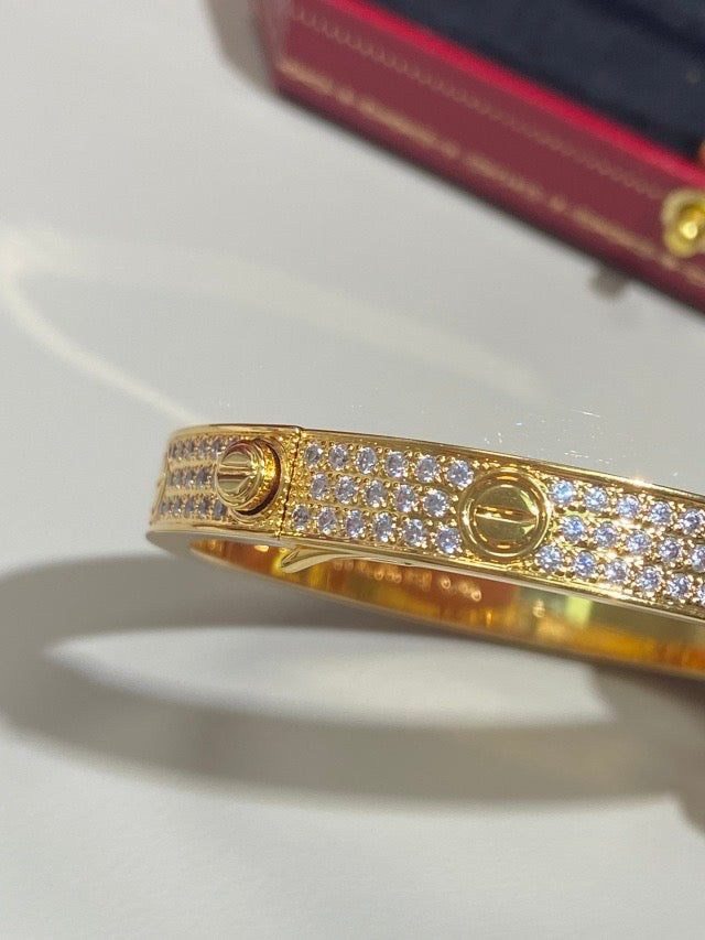 LOVE bracelet, classic model, yellow gold, diamonds